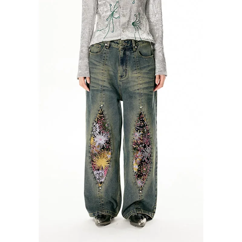 Women's Baggy Jeans Oversize High Waist Denim Trousers 2000s Korean Y2k 90s Aesthetic Vintage Wide Cowboy Pants Grunge Clothes