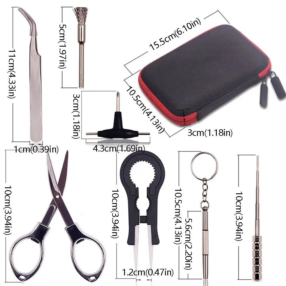 9Pcs/set 9 in 1 Artistic Repair Tool Kit Screwdriver Winding Rod Mobile Phone Repair Tools T-shaped Screwdriver Curved Tweezers