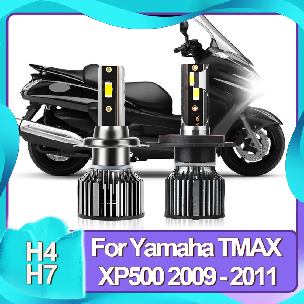 Motorcycle LED 12V Bulb H7 H4 For YAMAHA XP500A - Roller 2005 2006 2007 2008 2009 2010 2011 2012 2013 2014 2015 2016 2017 2018