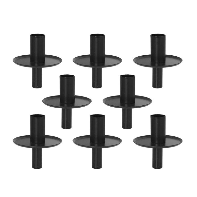 Vintage-Flaschenaufsätze aus schwarzem Metall, Kerzenhalter, Kerzenständer, passend für Standardflaschen für 8er-Set