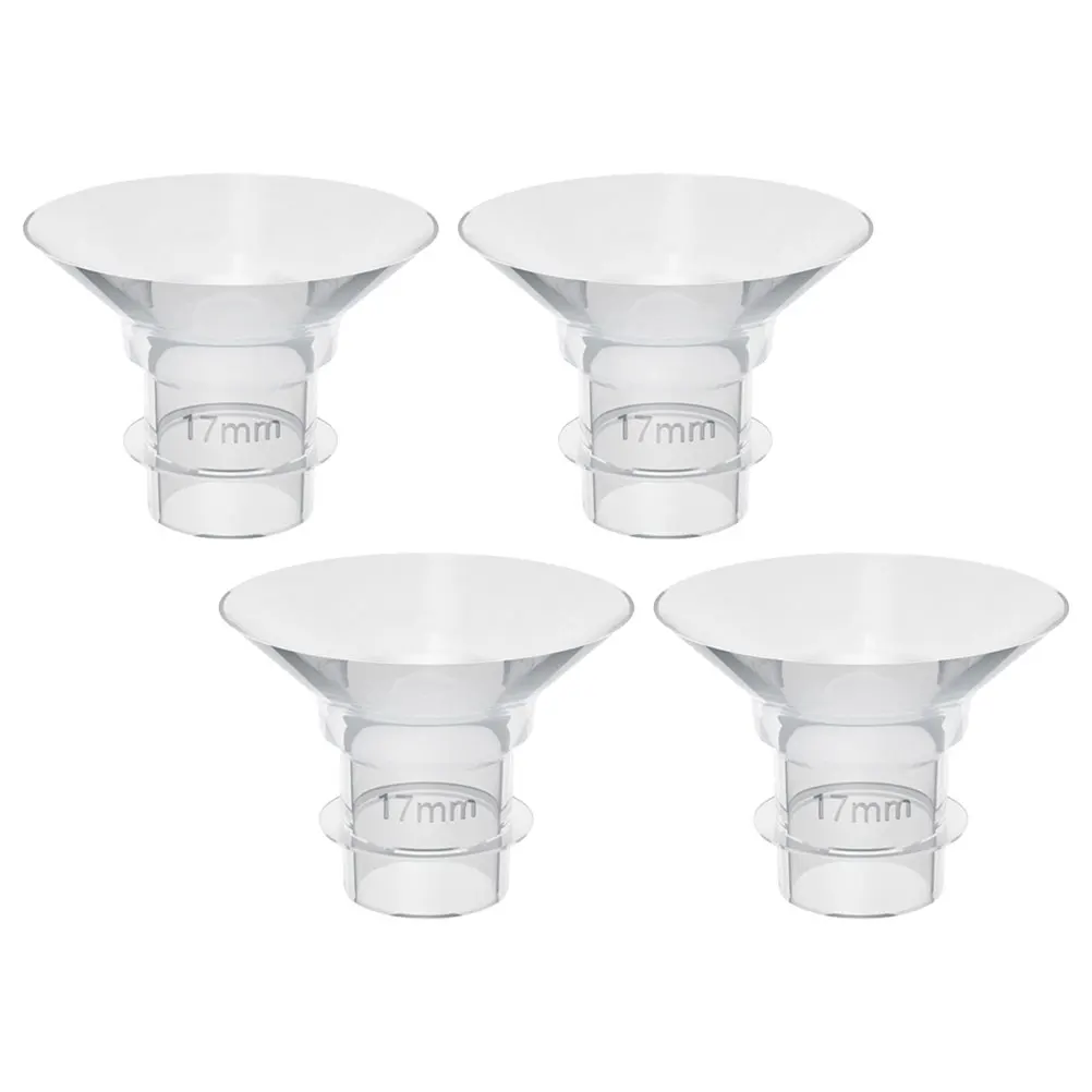 

4pcs Silicone Flange Inserts 17MM Clear Replacements Breast Pump Wearable Accessories Safe Sturdy Smooth Surface Long Lasting