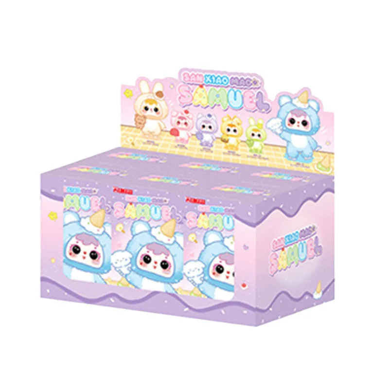 صموئيل عناق عناق الآيس كريم لطيف الحيوانات الأليفة سلسلة أفخم صندوق أعمى لطيف صموئيل دمية حقيبة تزيين مُثبت المفاتيح دمية مفاجأة لعبة هدية