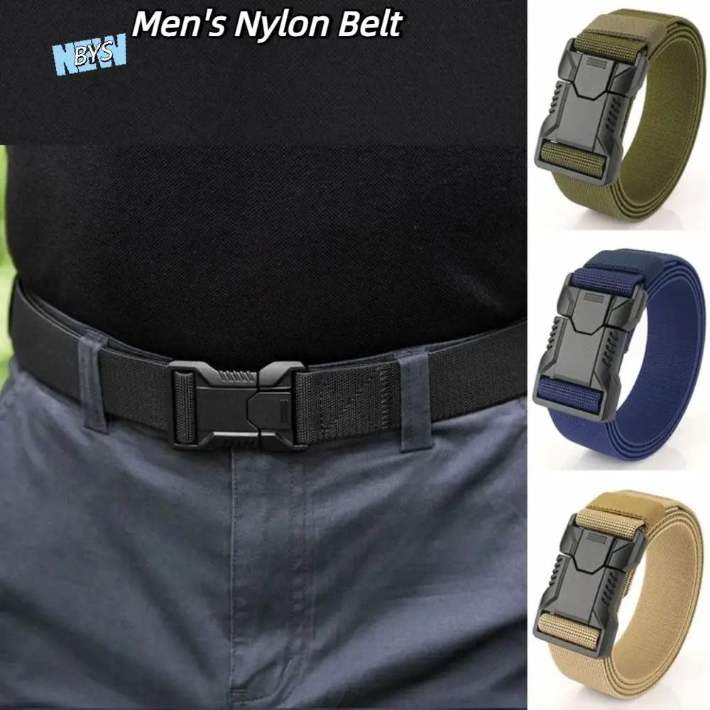 

Casual Alloy Buckle Men's Nylon Belt Adjustable All-match Jeans Waistband Elastic Simple Waist Belts Sports