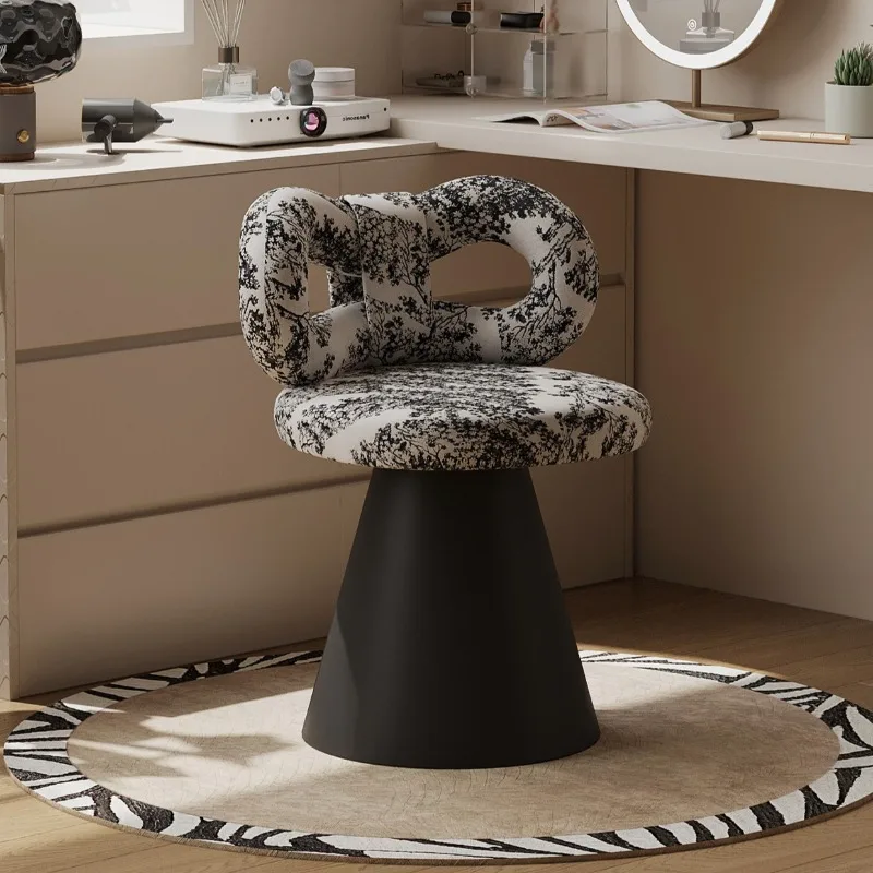 Swivel Stools Bedroom Makeup Chairs Backrest Relaxing Comfortable Single Vanity Chair Removable Decorative Modern Soft Stool