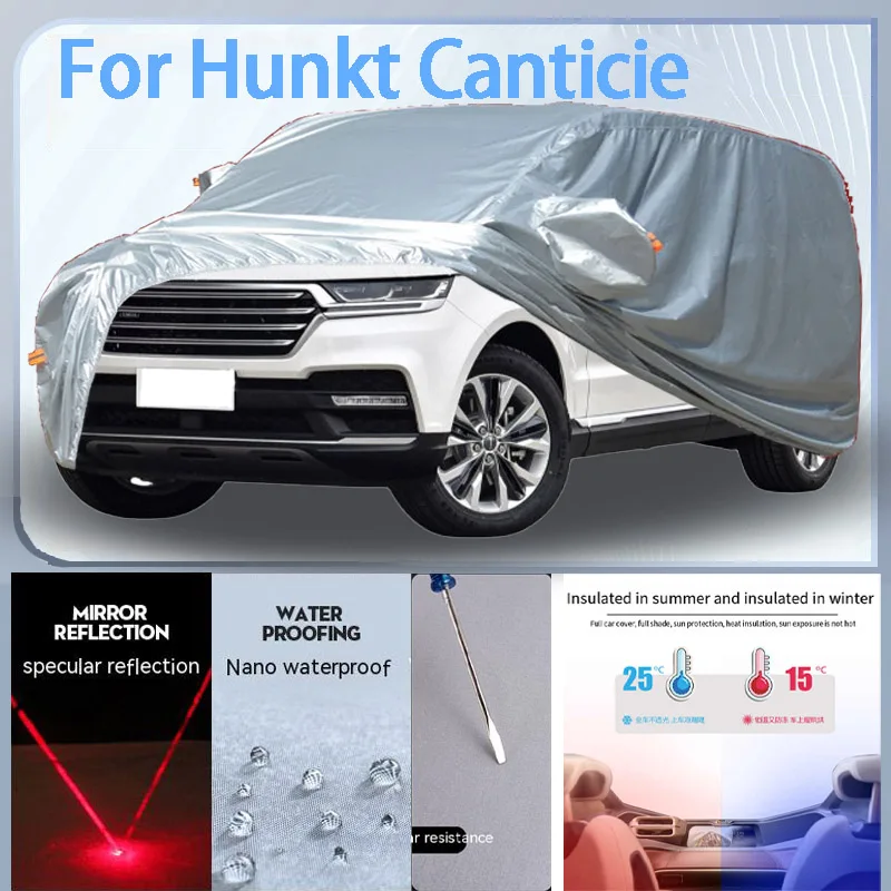 For Hunkt Canticie  Full Car cover with UV protection and Winter Insulation roles,Rainproof,Snowproof Ati-frost properties.