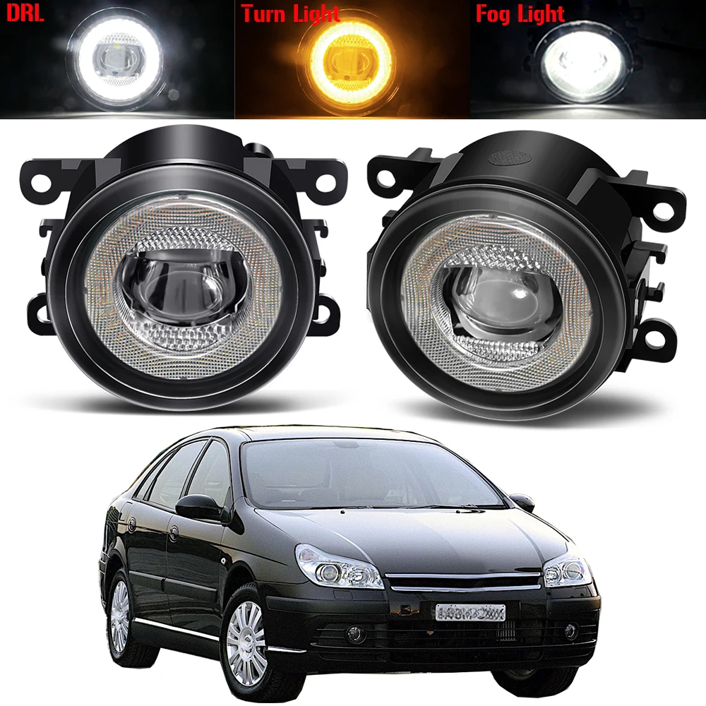 

2 X Car Fog Light Assembly 30W LED Angel Eye Fog Turn Signal Daytime Running Lamp For Citroen C5 II Hatchback Estate 2004-2015