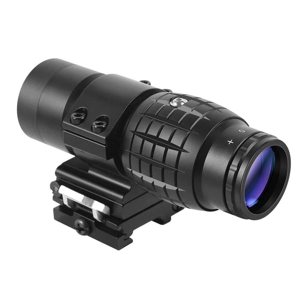 

3X Magnifier Scope Sight Flip to Side Quick Detach Hunting Optics Scope Compatible with Picatinny Weaver Rail