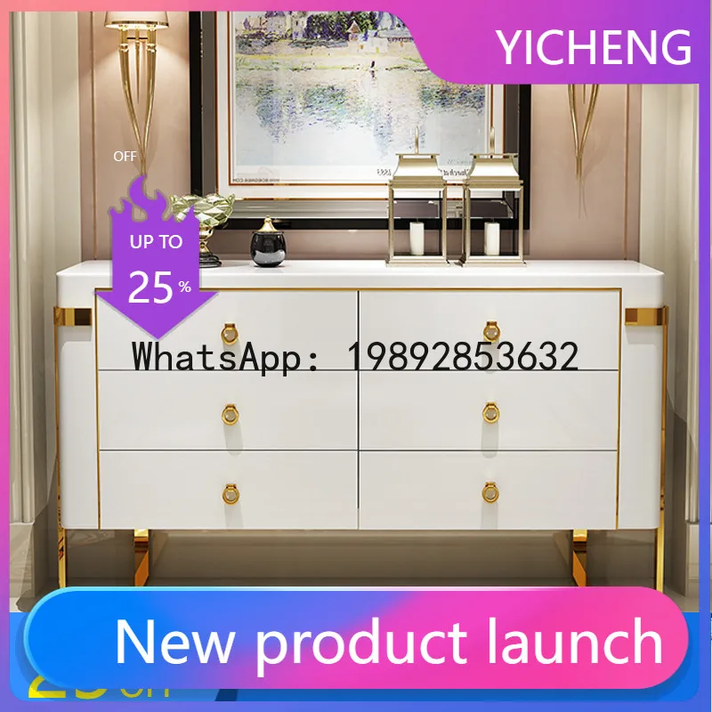 

Q6 Light Luxury Sideboard Light Luxury Entryway Cabinet Hotel Tea Cabinet High-end Storage Cabinet