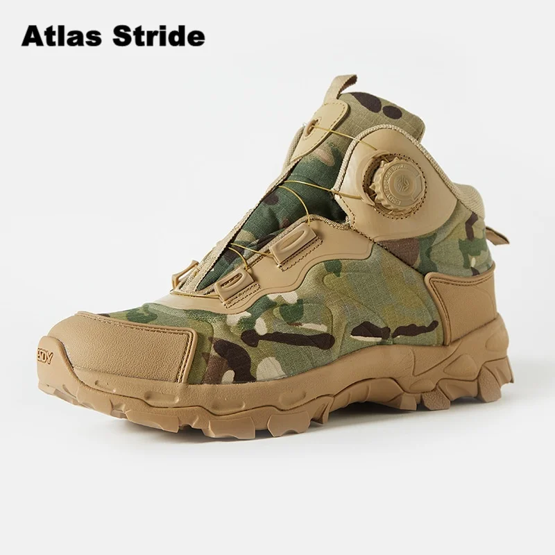 2026 New Men's High-Top Camouflage Tactical Boots Rotating Buckle Adjustment Non-slip Sole Durable Outdoor Hiking Trekking Work