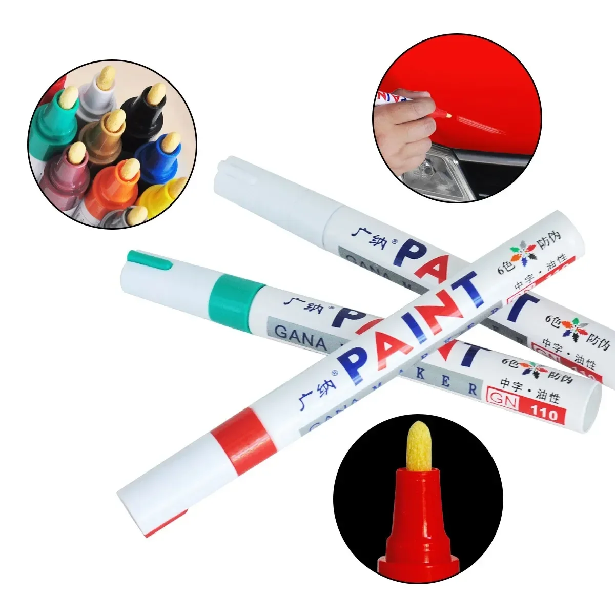 Paint Cleaner Car Wheel Tire Oily Painting Pen Auto Rubber Tyre Polishes Metal Permanent Marker Graffiti Touch Scratch Wet Wax image 4