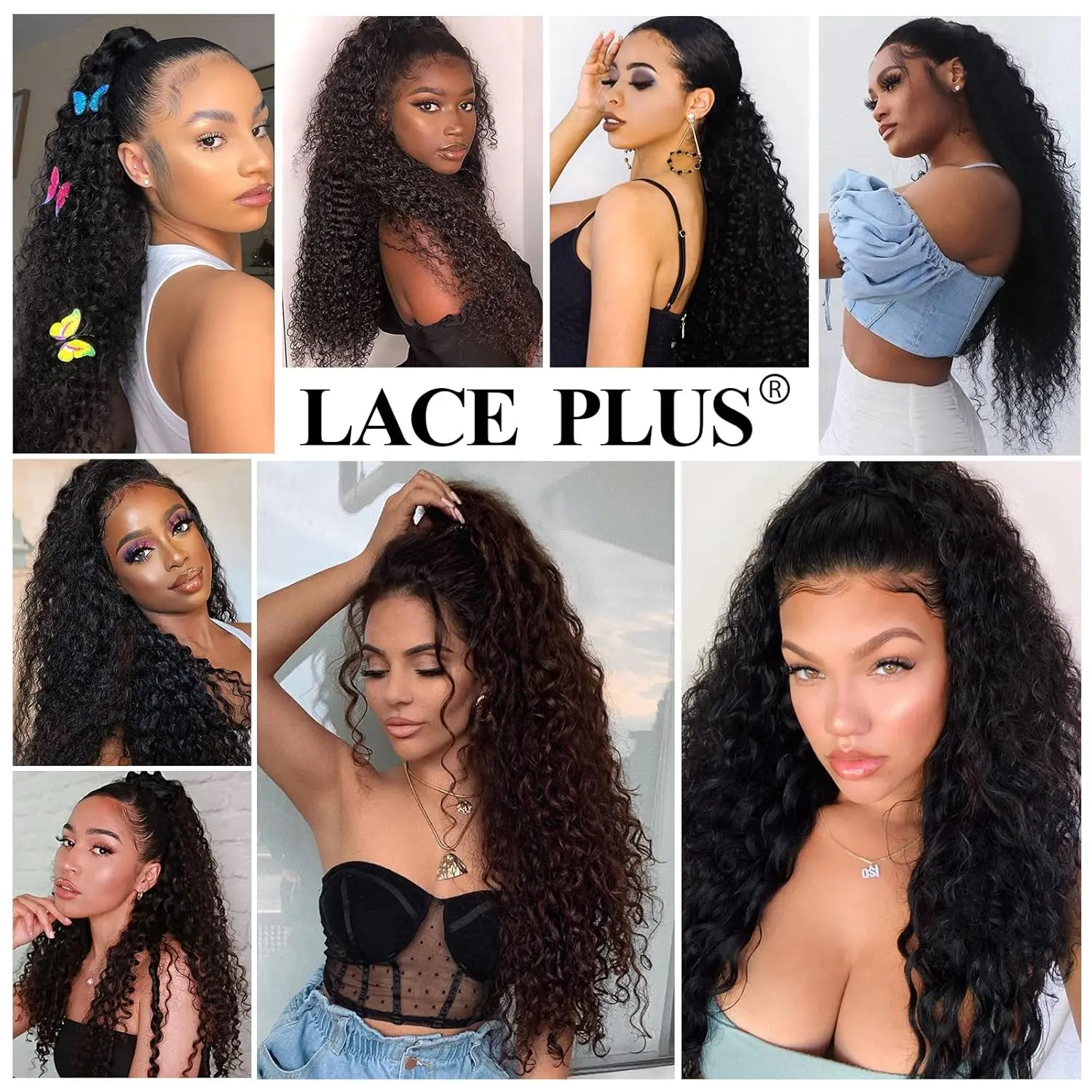 24 بوصة مجعد ذيل حصان الشعر التمديد أسود مجعد الاصطناعية مشبك فوري الرباط ذيل حصان كليب في شعر ذيل حصان طويل