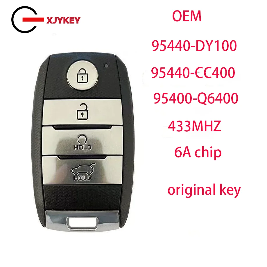 

XJY дистанционный ключ от автомобиля, оригинальная бесконтактная карта для KIA Carens Seltos Sonet 6A, чип 433 МГц 95440-DY100/CC400/Q6400