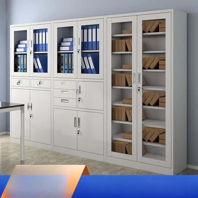 

Office steel thickened filing cabinet Enterprise office materials Glass file storage Iron sheet