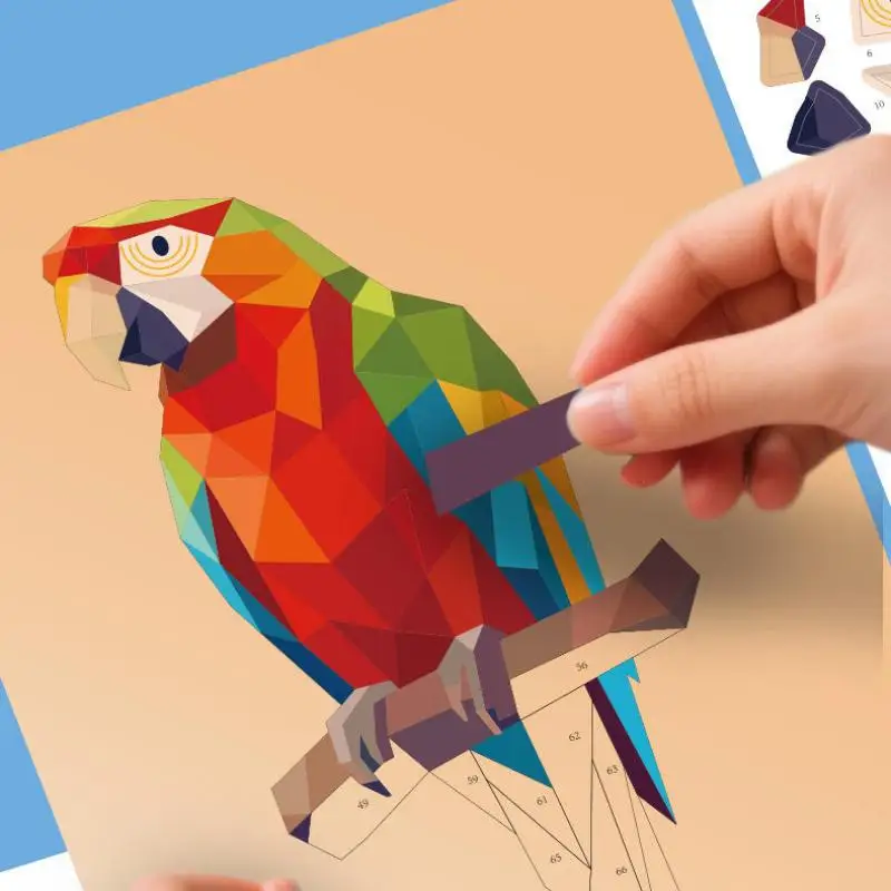 Zestaw puzzli 3D ze zwierzętami, rozwijający poznawczo, ręcznie robiona zabawka z naklejkami, wspierająca skupienie dzieci.