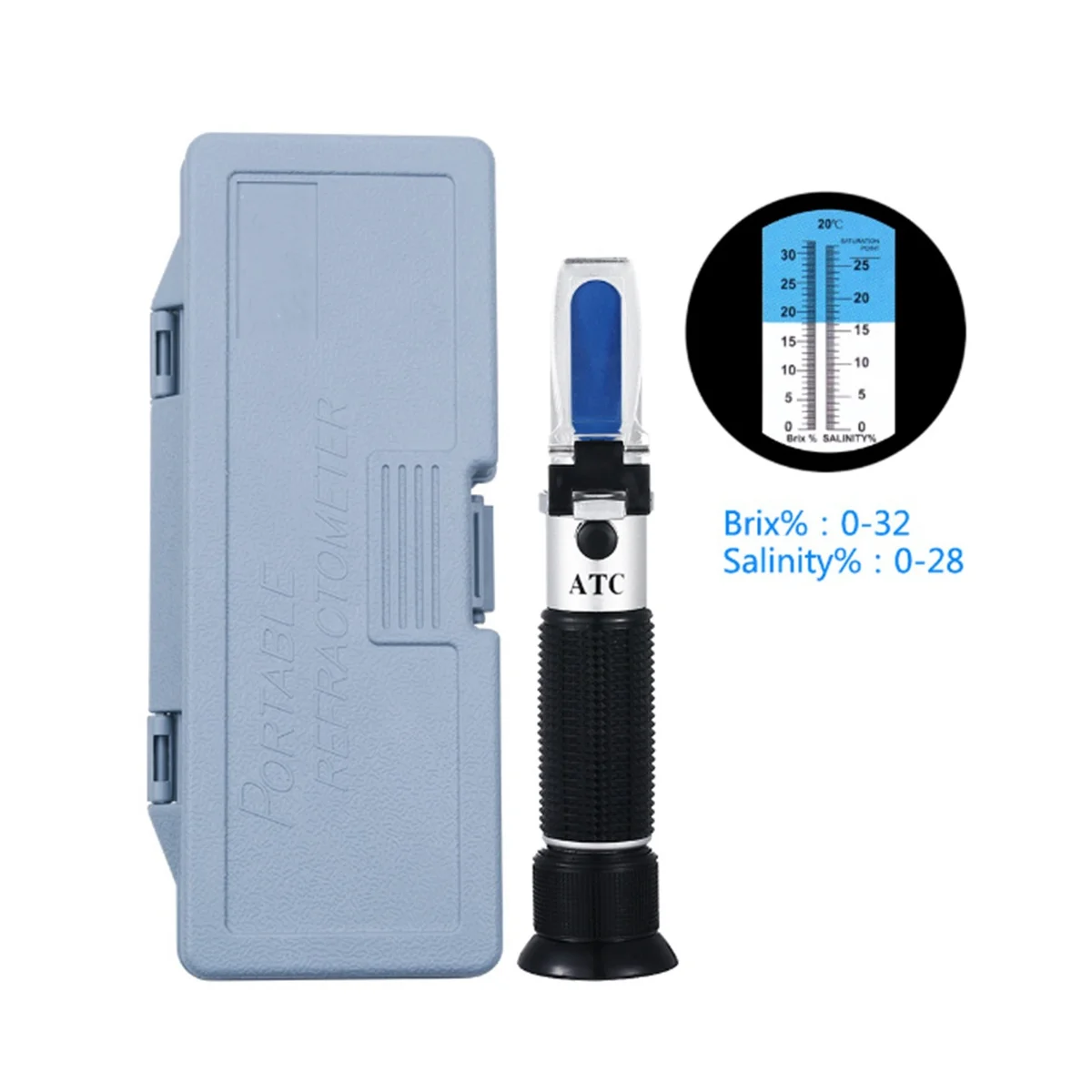 Brix Refractometer with ATC Dual Scale - Specific Gravity & Brix Hydrometer in Wine Making and Beer Brewing Homebrew Kit