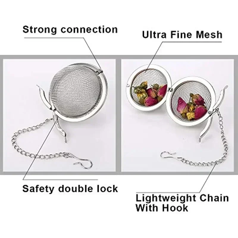 1pc 304 Stainless Steel Seasoning Ball Filter Seasoning Ball Tea Brewing Leakage Tea Treasure Soup Seasoning Material image 3