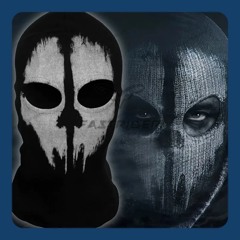 

Unisex Motorcycle Helmet with Ghost Skull Mask/Headdress - Outdoor Moto Warm Helmet, Skull Pattern Head Protection for Riders