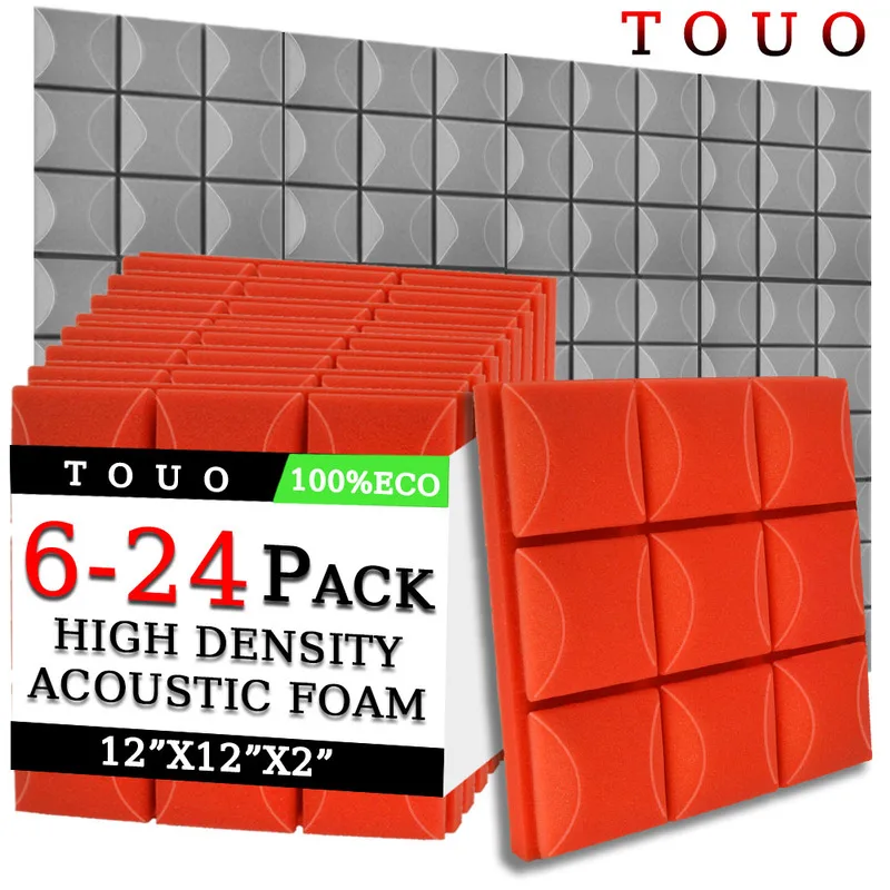 TOUO 6-24 Pcs Acoustic Foam Studio Sound Absorbing Treatment Mushroom High-Density Soundproof Sponge Ktv Room Acoustic Treatment