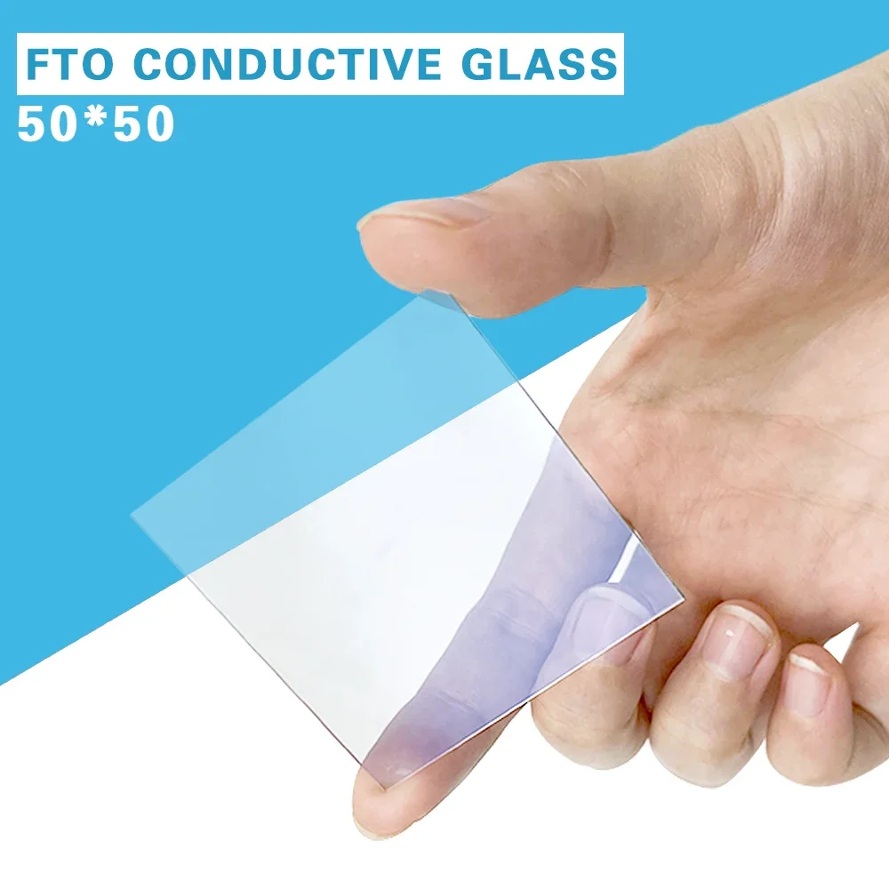 50x50x2.2mm, 10 Ohm/Sq, Lab Transparent Conductive Glass Fluorine Doped Tin Oxide (FTO) Coated Glass