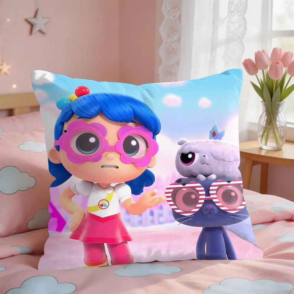 Anime True R-Rainbow KingdomS Cushion Cover Square Short Plush Pillow Case Living Room Sofa Home Decor Funda 40X40