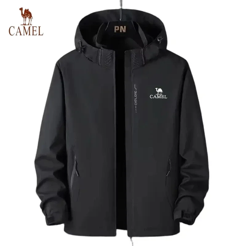 Chaqueta cortavientos con capucha para hombre, abrigo de talla grande a prueba de agua, prendas de vestir de gran tamaño, sudaderas de Camping, chaquetas de senderismo, ropa de otoño