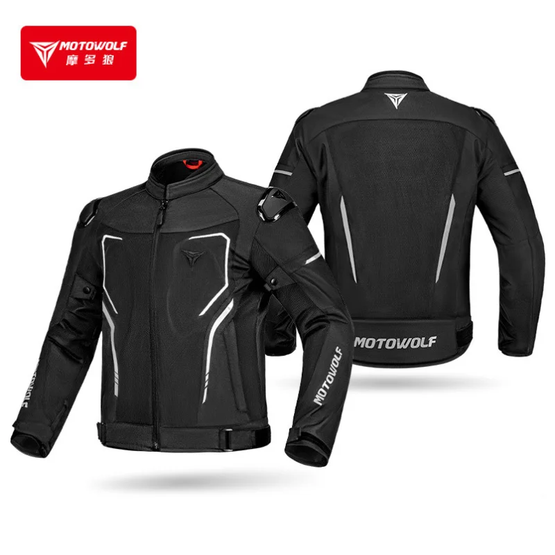Motowolf Herren Damen Motorradjacke Sommer atmungsaktive Mesh Bikerjacke Offroad-Abenteuer-Reitjacke mit CE-Rüstung