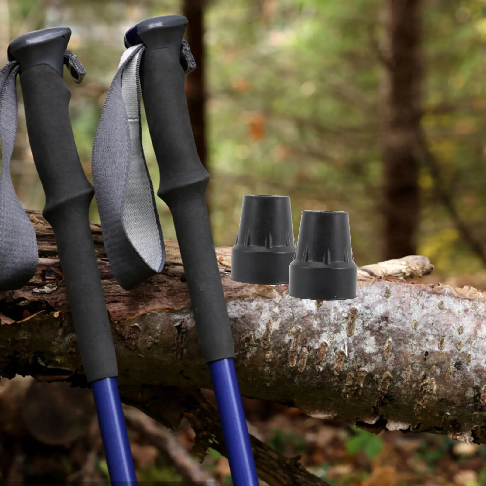 

Trekking Pole Tip Replacement Rubber Foot Cover Walking Stick Poles Protector Anti Slip Crutch Pad Durable Wear Resistant