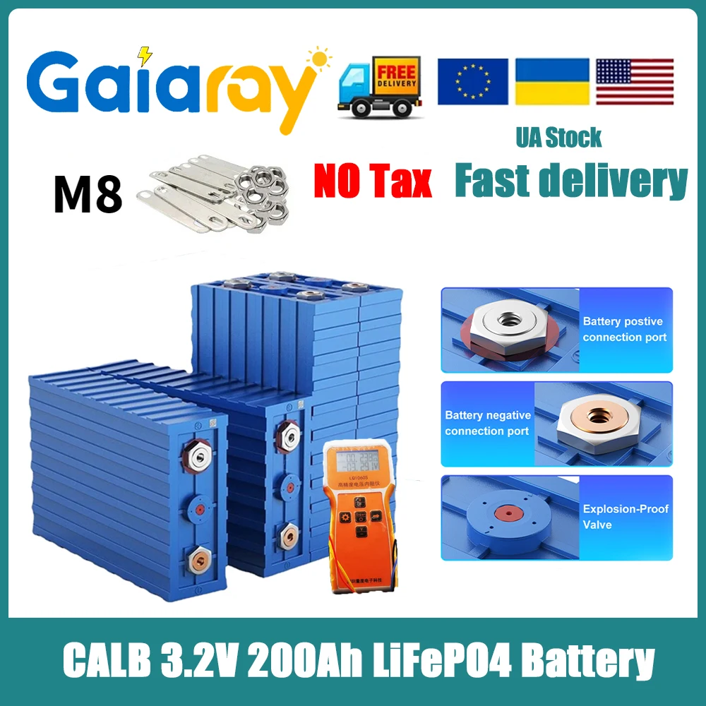GaiaRay CALB Lifepo4 Lithium-Eisenphosphat-Batterie, 3,2 V, 200 Ah, wiederaufladbarer Akku, neues