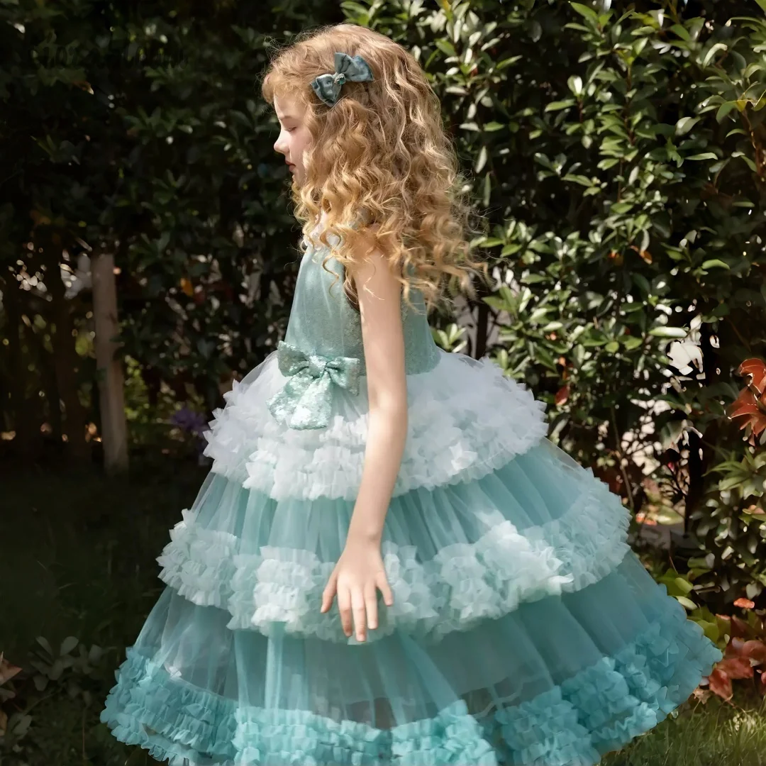 

Girls' Tiered Formal Dress Custom Lace Flower Girl Dress Woodland-Style Tulle Princess Gown Wedding Party Gown свадебное платье