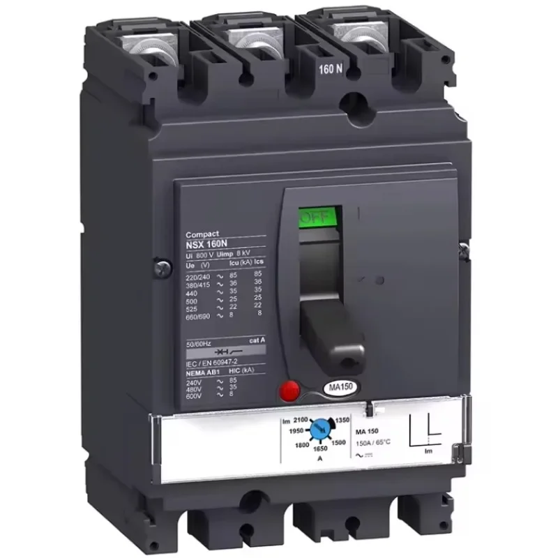 High quality  2P 3P 4P 100A 160A 250A 400A 630A NSX MCCB  moulded case circuit breaker for power distribution