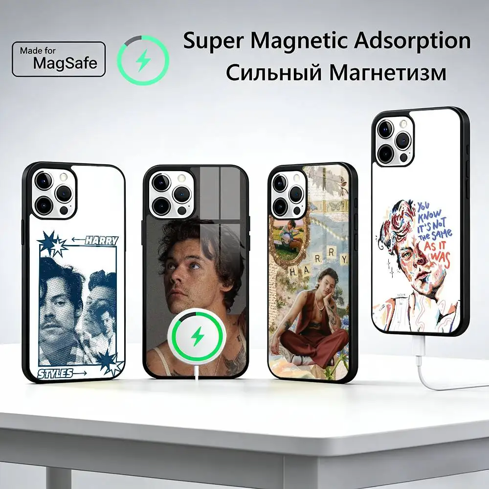 

H-HaRRy Music S-Styles For Magsafe Phone Case for iPhone 17 16 15 14 13 12 11 Series Wireless Charging