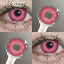 FUNSACHY 1Pair Colorful Cosplay Contact Lenses for Eyes Colored Fashion Pink Contacts Lens Green Cosmetic Pupil Yearly Red Lens