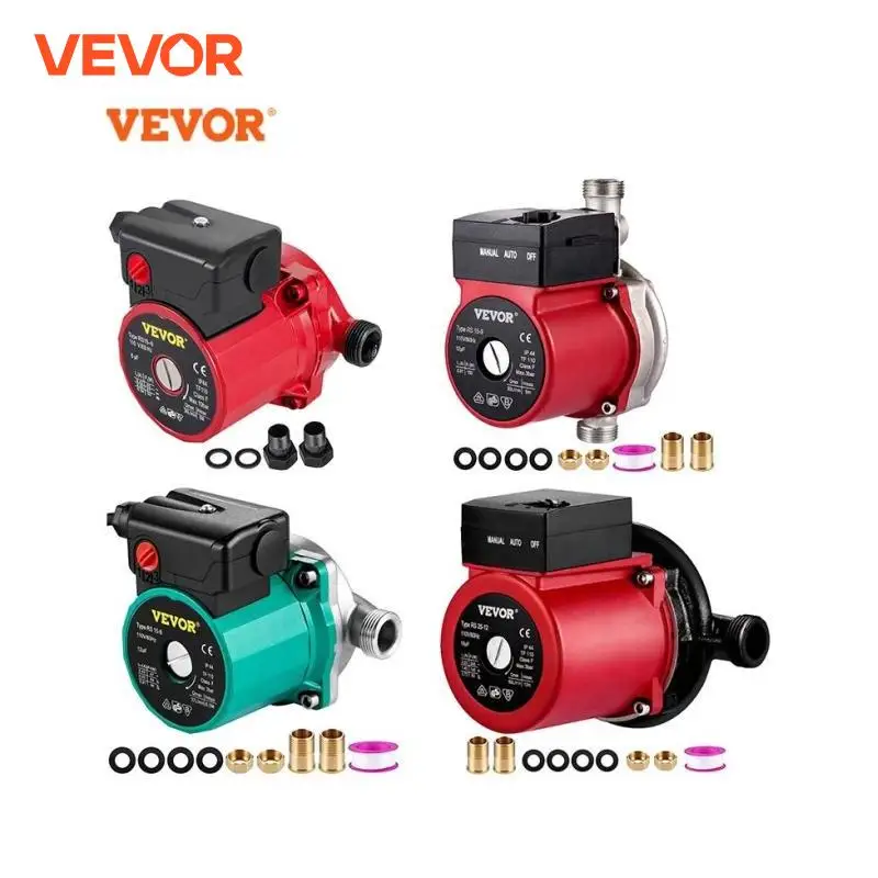 VEVOR Hot Water Circulation Pump Water Pressure Booster Recirculating Circulator for Water Heater Stainless Steel/Cast Iron Head