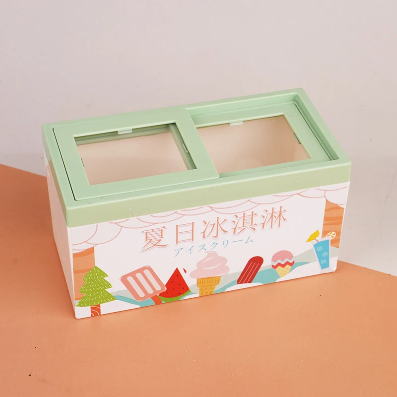 1:12 Dollhouse Miniature Ice Cream Cabinet Freezer Supermarket Ice Chest Kids Pretend Play Toys Doll House Accessories