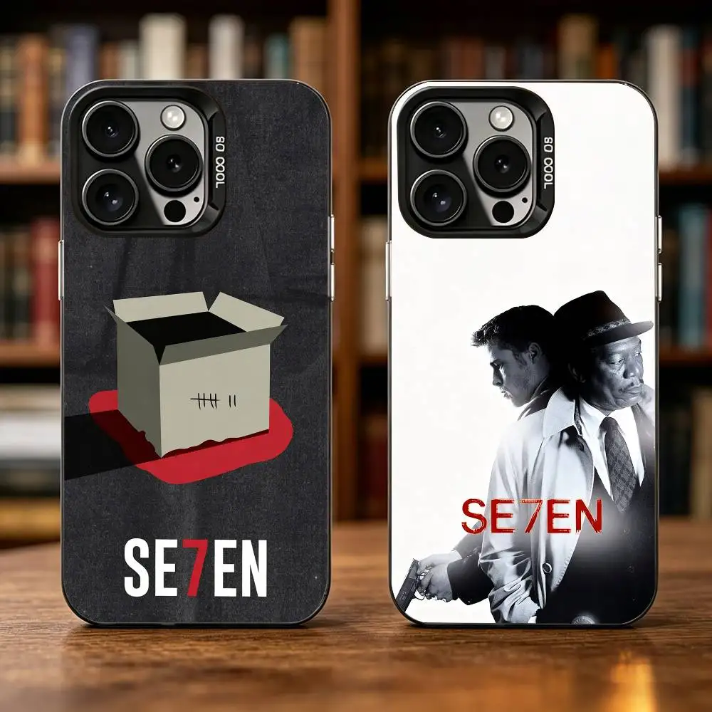 

Movie S-Se7en William Somerset Phone Case For iPhone 17,16,15,14,13,12,11 Plus,Pro Max,XS,Colorful Silver Black Cover
