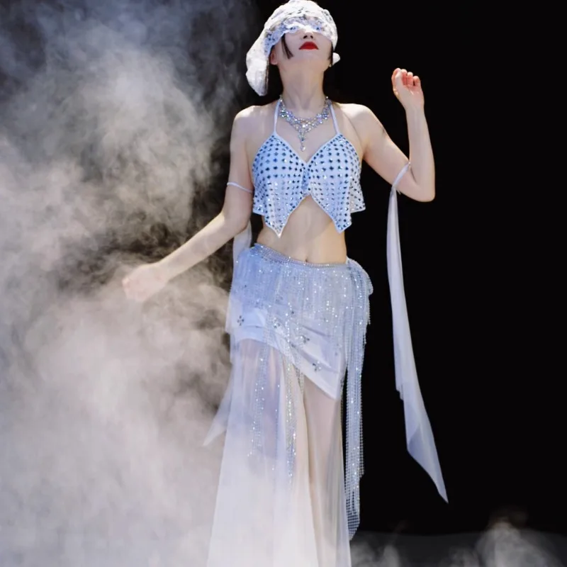 Customized Belly Dance Costume Female Elegant Skirt Practice Oriental Dance Training Suit Women Bellydancing Performance Clothes