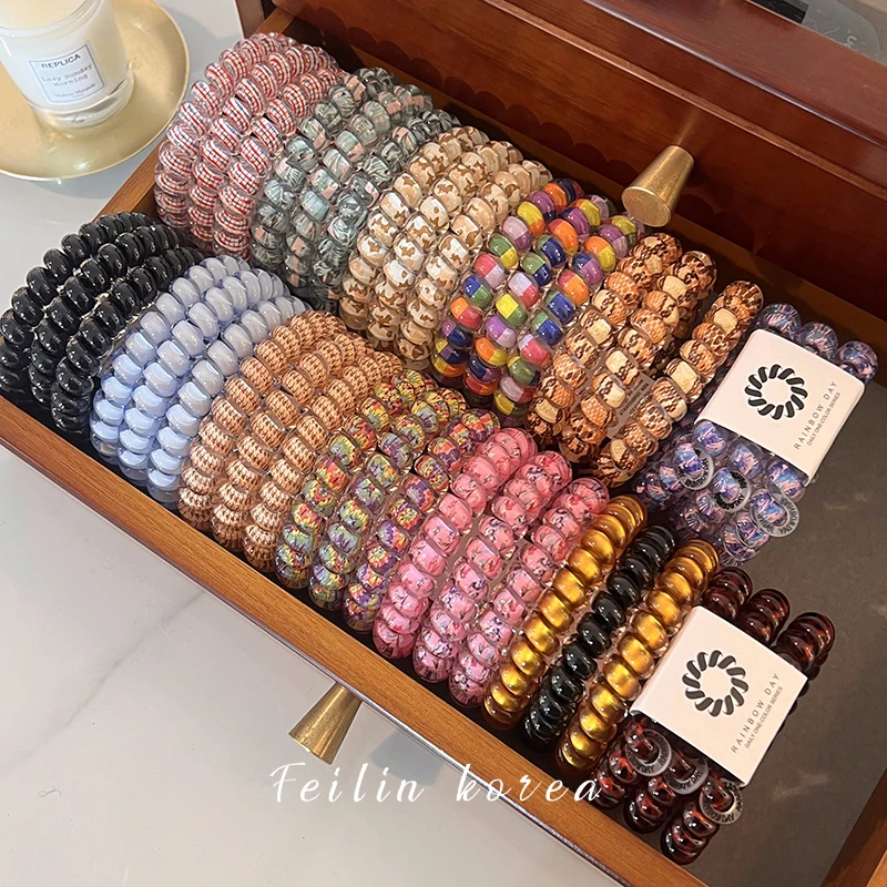 

3pcs Large Size Spiral hair Ties High Elasticity Transparent Tpu Elastic Hair Ropes for Girls and Women Pony Hair Accessories