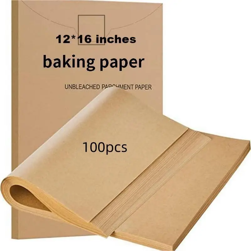 100 Parchment Baking Sheets 12x16inch, Pre-cut Non-stick Parchment Paper for Baking, Cooking, Grilling, Frying and Steaming