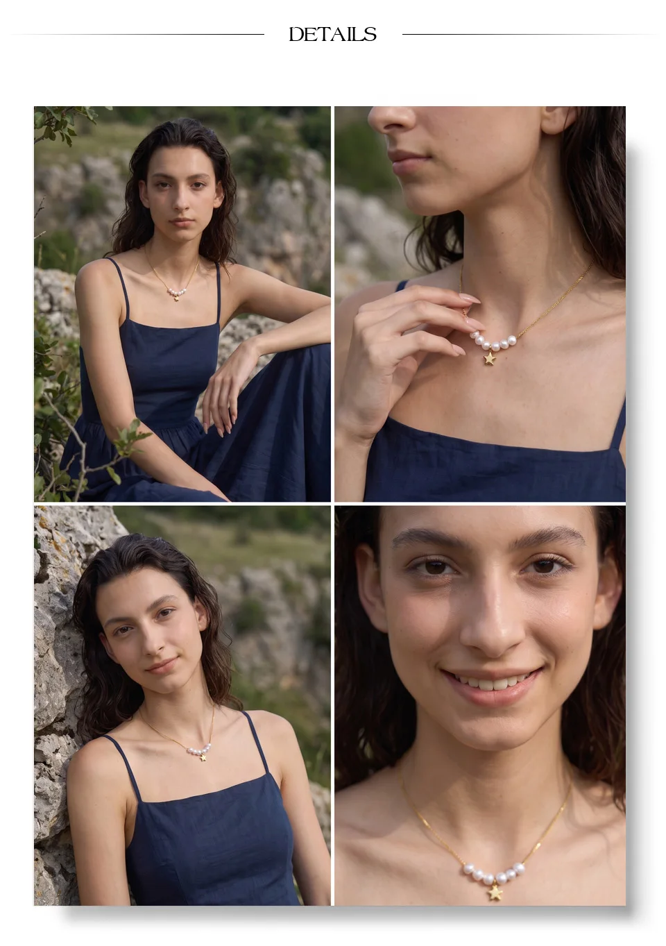Yhpup Edelstahl-Halskette mit natürlichen Perlen und Sternanhänger, hochwertig, luxuriös, modisch, attraktiv, 2026, Schmuck, Geschenk – Detail 6