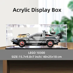 Acrylic Display Box for Lego 10300 Back to the Future Time Machine Dustproof Clear Display Case (40×25×18cm /15.7×9.8×7inch)