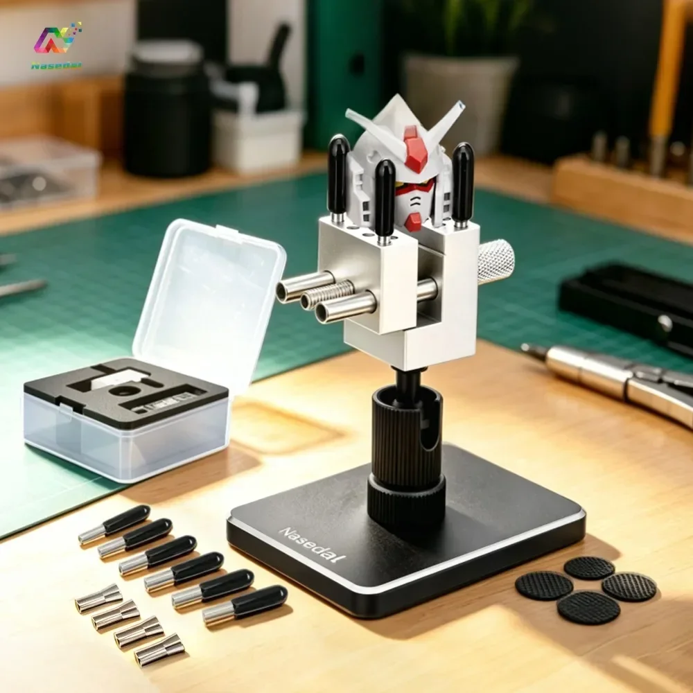 Nasedal 2-in-1 Mini-Schraubstock Präzisions-Hobby-Schraubstock 360° ° Rotationsklemme für Gunpla-Modellbau und DIY-Bastelarbeiten mit Aufbewahrungsbox – Detail 13