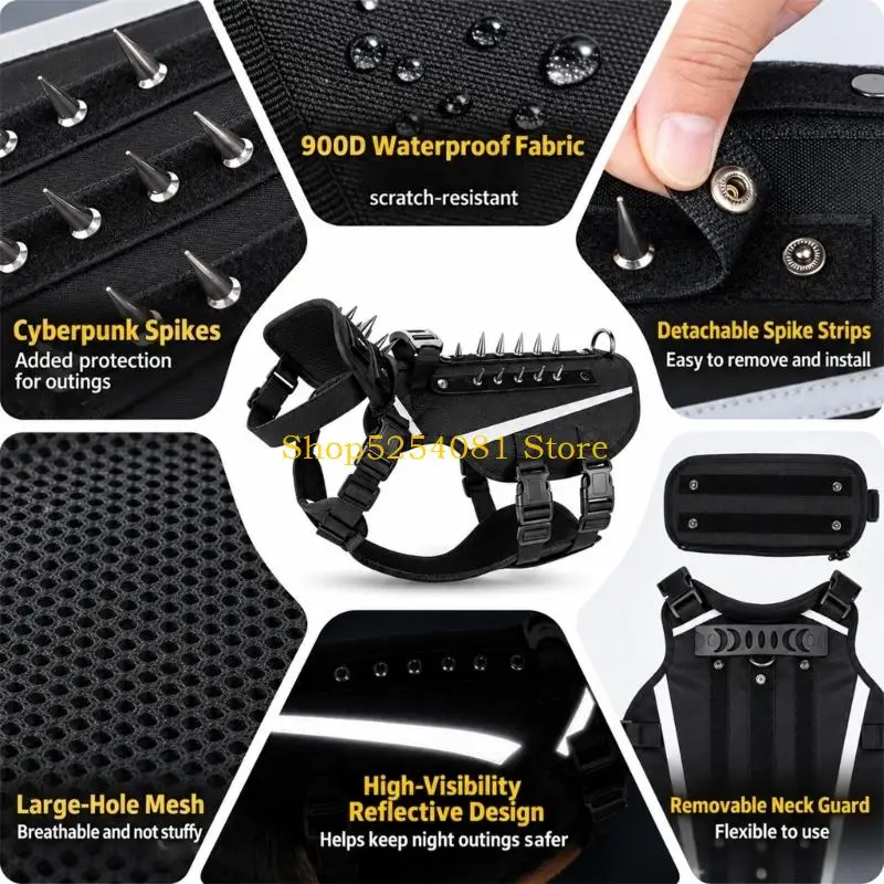 AXYC Dog Walking Chestpiece with Chest-and-Body Pressure Distribution, Multiple Closures, and Steel Connection for Walking