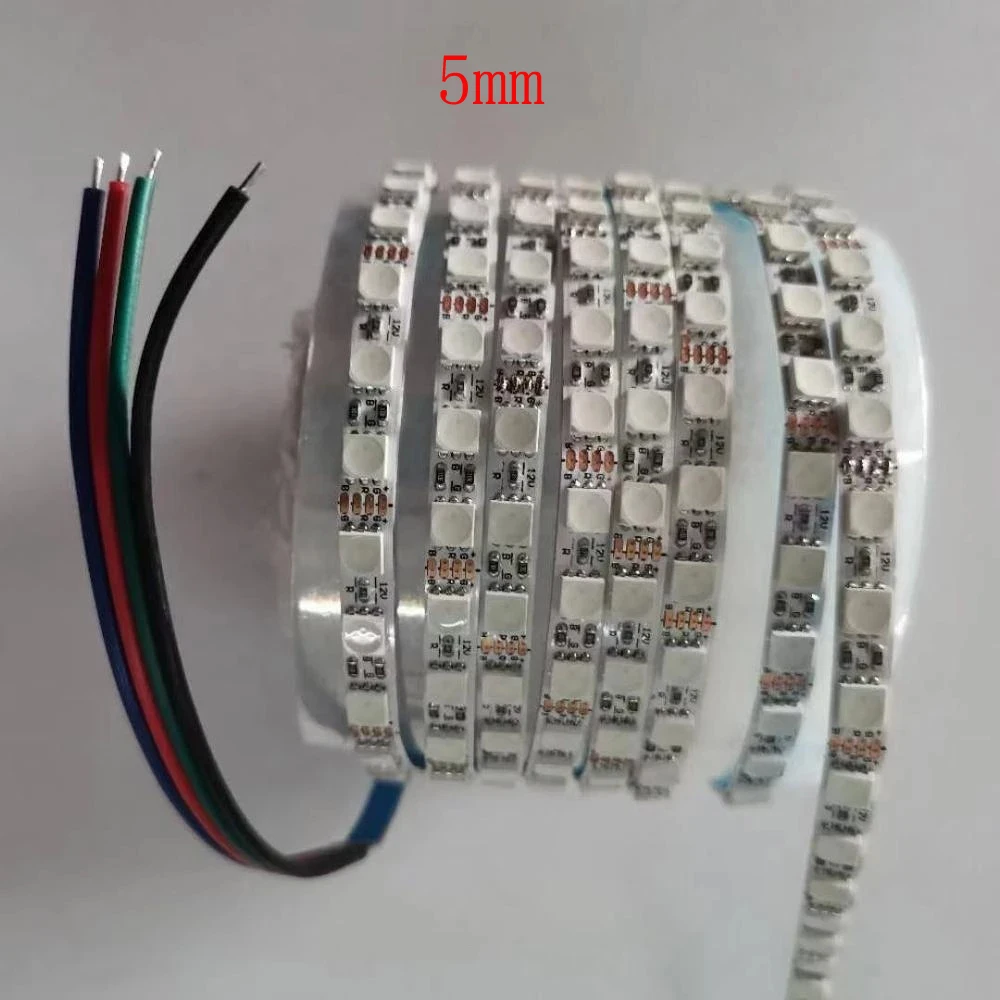 Imagem -03 - Estreito Slim Led Rgb Strip Decoração Fita Macia Colorido Armário de Balcão Interior 5m mm 12v 3838 4040 120 Leds por m