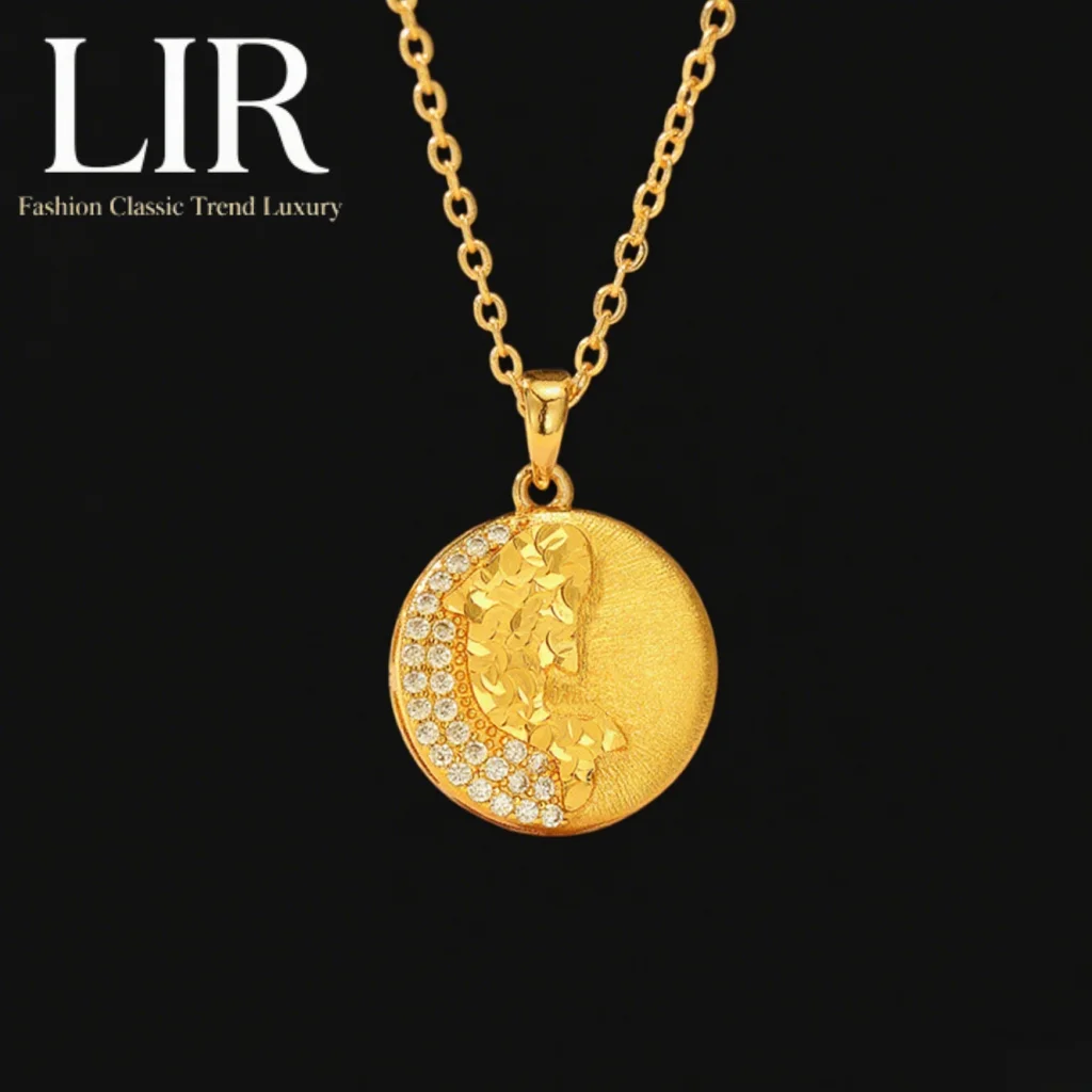 

LIR Fadeless Necklace: Zircon - inlaid Icy - textured Koi Pendant, Circular Design, Feng Shui Good Luck, Women's Jewelry