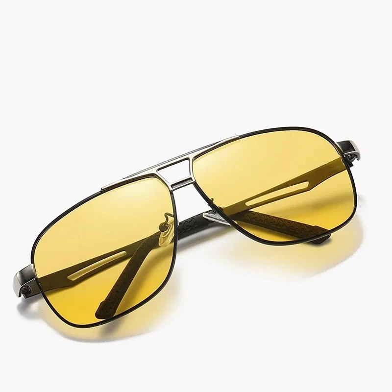 Night Vision Glasses Men Women Vintage Square Sunglasses Yellow Lens Anti-Glare Goggle Night Driving Sun Glasses UV400 Eyewear