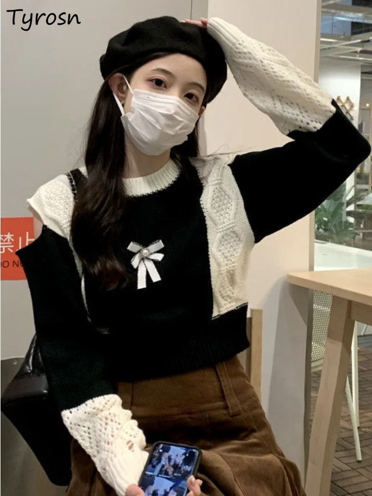 Pullovers Women Hollow Out Girlish Special Students Sweater Sexy Slim Spring Elegant Daily Simple Casual Korean Style All-match