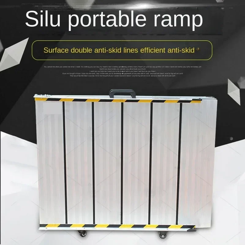 New Electric Up And Down Folding Wheelchair Ramp Board Portable Mobile Aluminum Alloy Pedal Climbing Stairs Springboard Barrier-