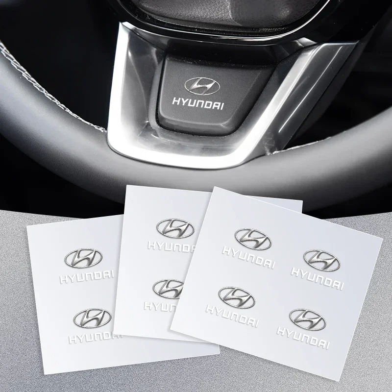 1/2/5/10Pcs Car Logo Car Door Handle Anti Scratches Stickers For Hyundai Tucson IX35 I30 I20 Kona Coupe Veloster I40 Getz