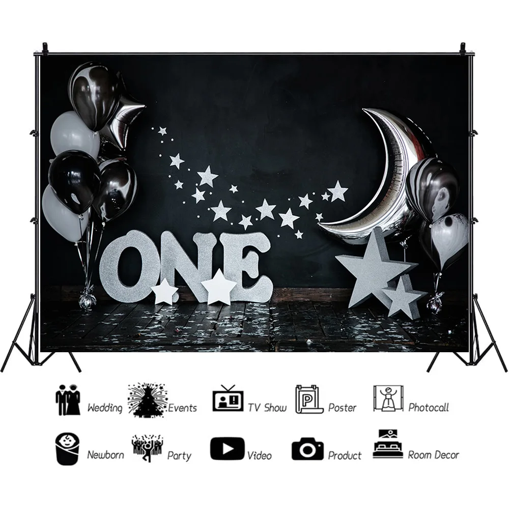 ZHISUXI Newborn Baby Birthday Background First Birthday Party Balloon Flower  Portrait Backdrop Photography Photo Studio  LGH-06