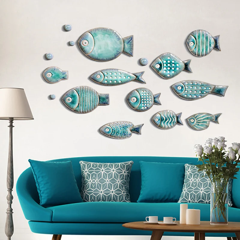 Ceramic Wall Decoration Three-dimensional Hanging Room Dining Decor Abstract Background